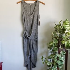 Ribbed heather gray hi lo dress Small